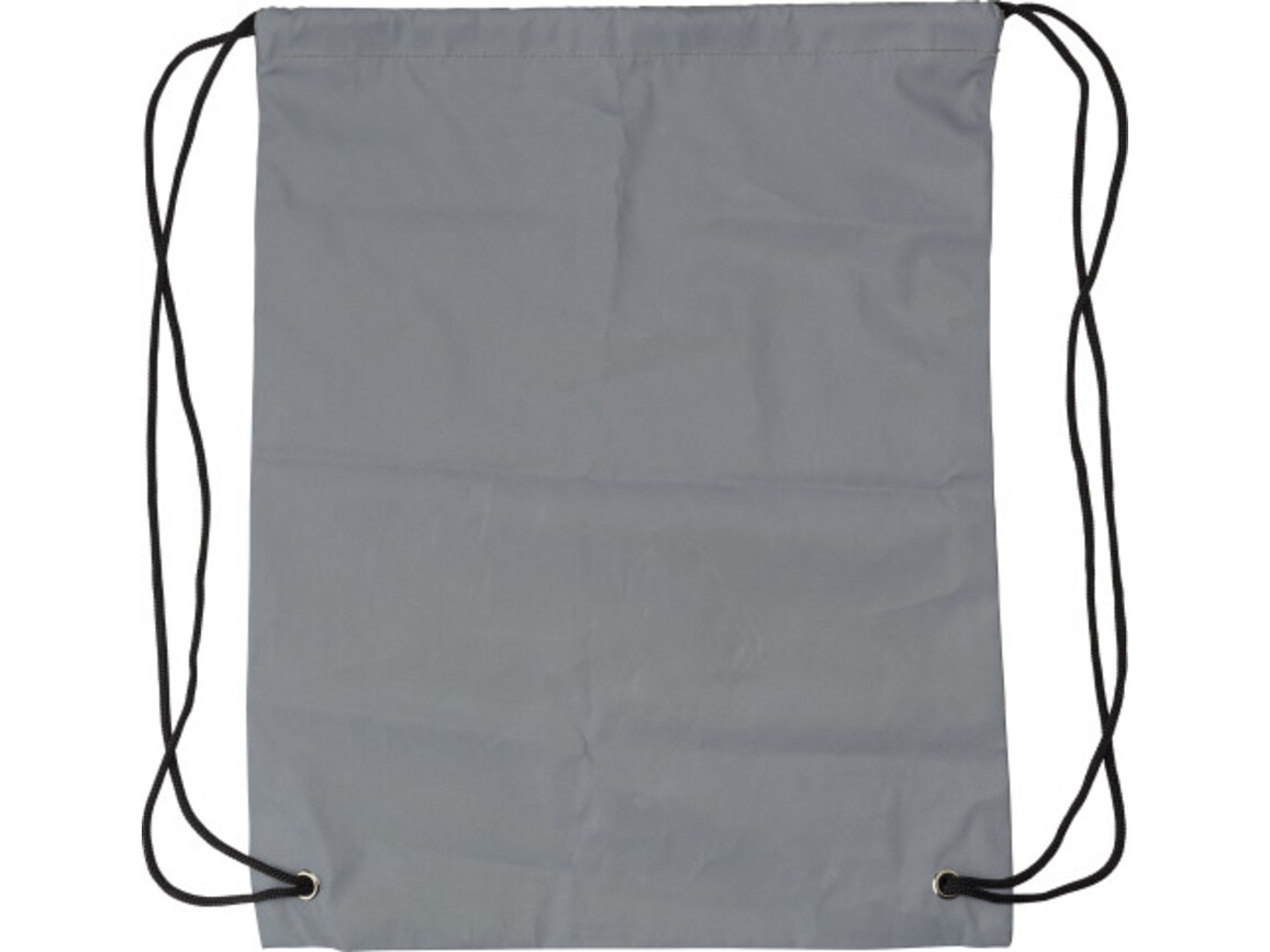 Rucksack aus Synthetik (190D) mit reflektierendem Kordelzug Melila – Grau bedrucken, Art.-Nr. 003999999_432545