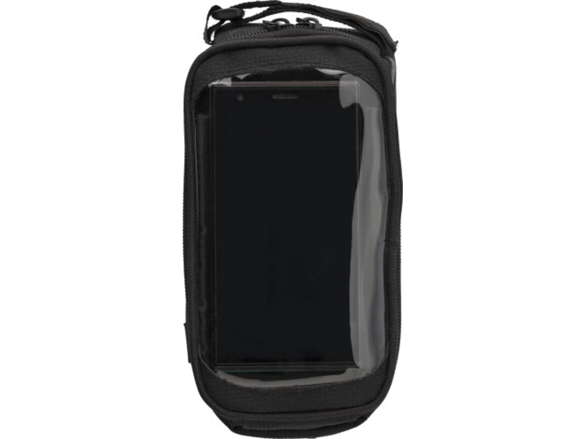 Fahrradlenkertasche aus Polyester (600D) Priya – Schwarz bedrucken, Art.-Nr. 001999999_433242