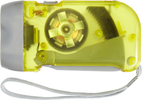 LED-Dynamotaschenlampe aus Kunststoff Tristan – Gelb bedrucken, Art.-Nr. 006999999_4532