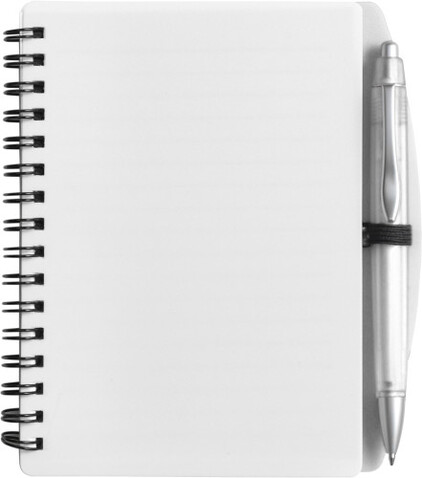 Notizbuch aus Kunststoff Kimora – Weiß bedrucken, Art.-Nr. 002999999_5139