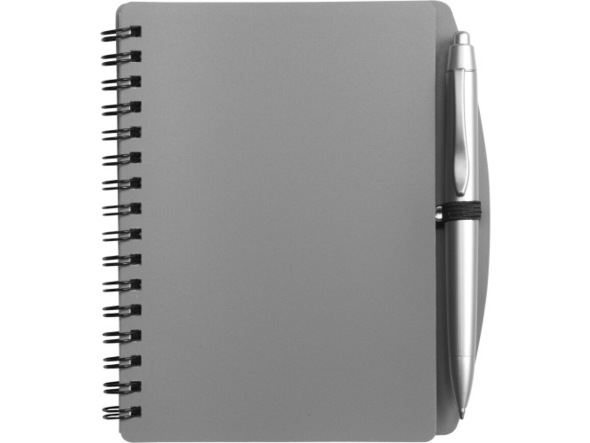 Notizbuch aus Kunststoff Kimora – Grau bedrucken, Art.-Nr. 003999999_5139