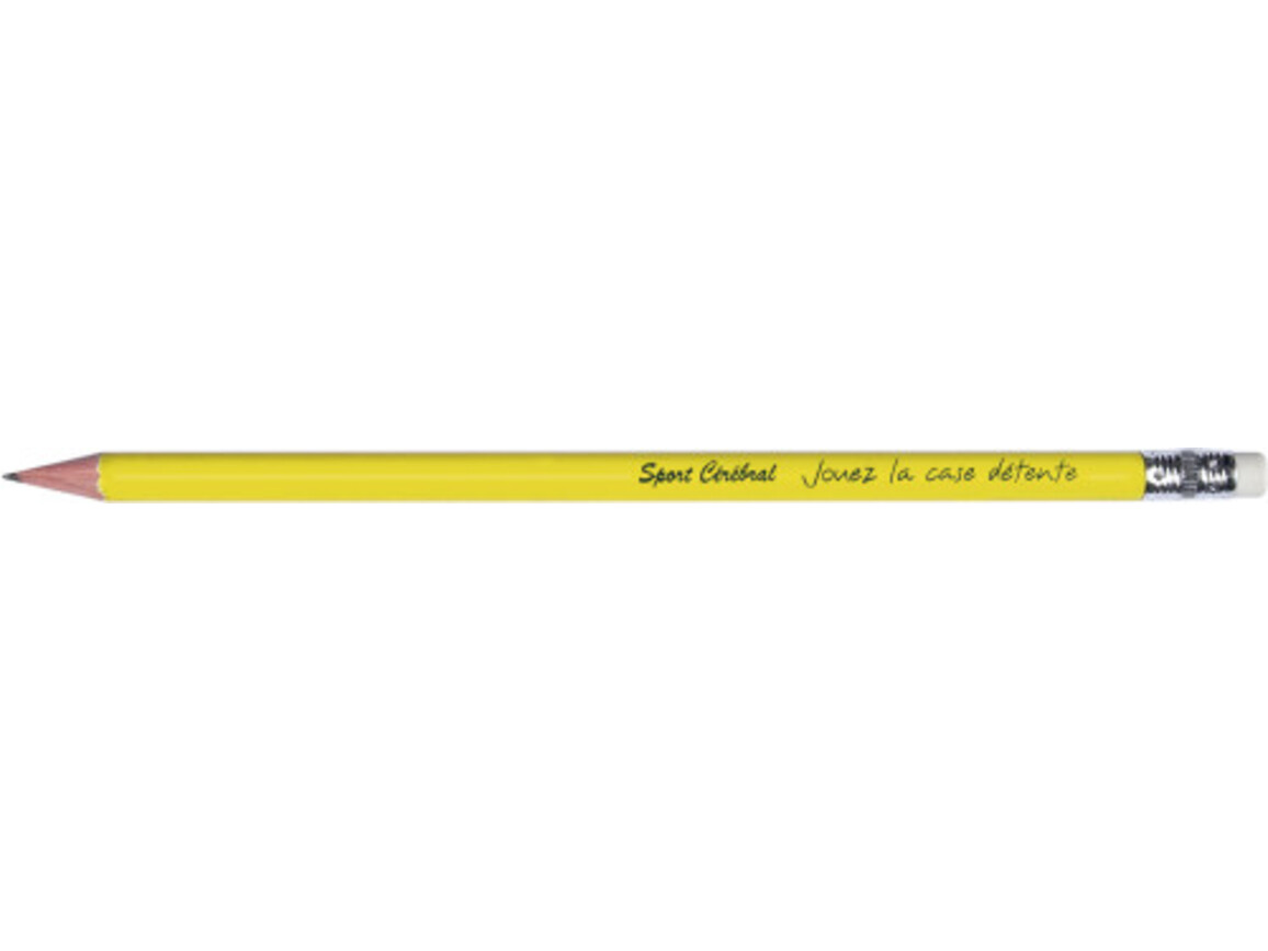 Bleistift mit Radiergummi Isaac – Gelb bedrucken, Art.-Nr. 006999999_6401