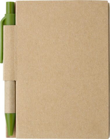 Notizbuch aus Karton Cooper – Hellgrün bedrucken, Art.-Nr. 029999999_6419