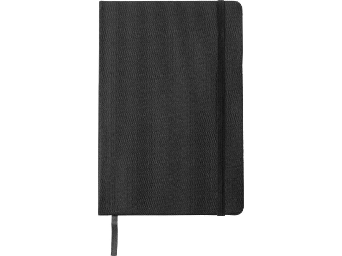RPET Notizbuch (DIN A5) Samira – Schwarz bedrucken, Art.-Nr. 001999999_671497
