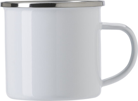 Trinkbecher aus Emaille (350ml) Jamaal – Weiß bedrucken, Art.-Nr. 002999999_709888