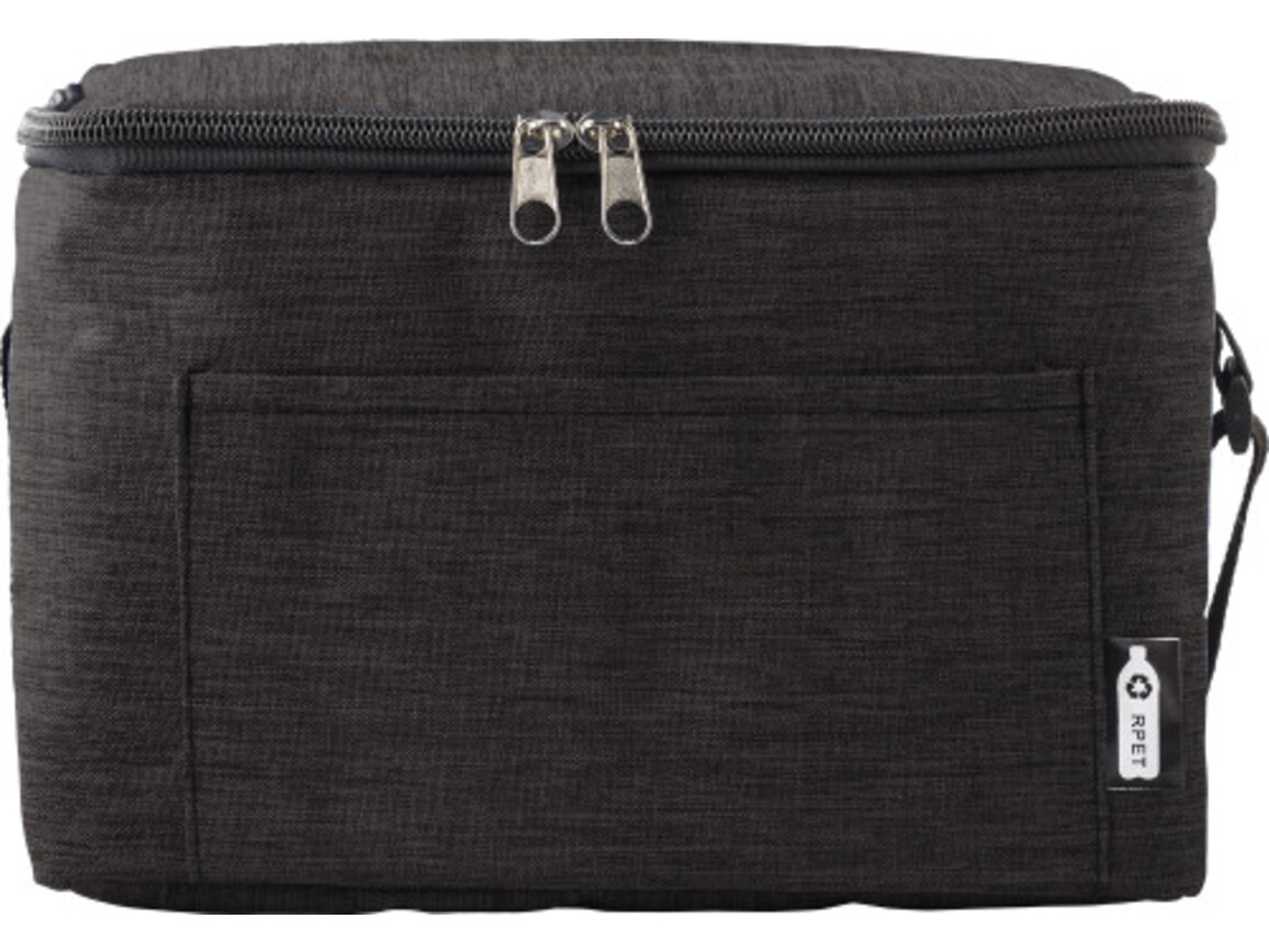 Kühltasche aus Polyester (600D) und RPET Isabella – Schwarz bedrucken, Art.-Nr. 001999999_739845
