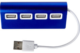 USB-Hub aus Aluminium Leo bedrucken, Art.-Nr. 7737