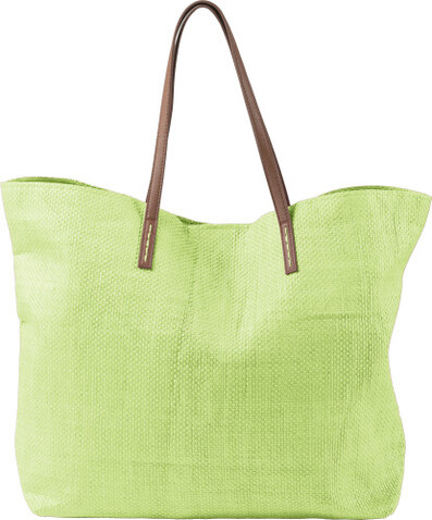 Strandtasche aus Papier Sana – Limettengrün bedrucken, Art.-Nr. 019999999_7856