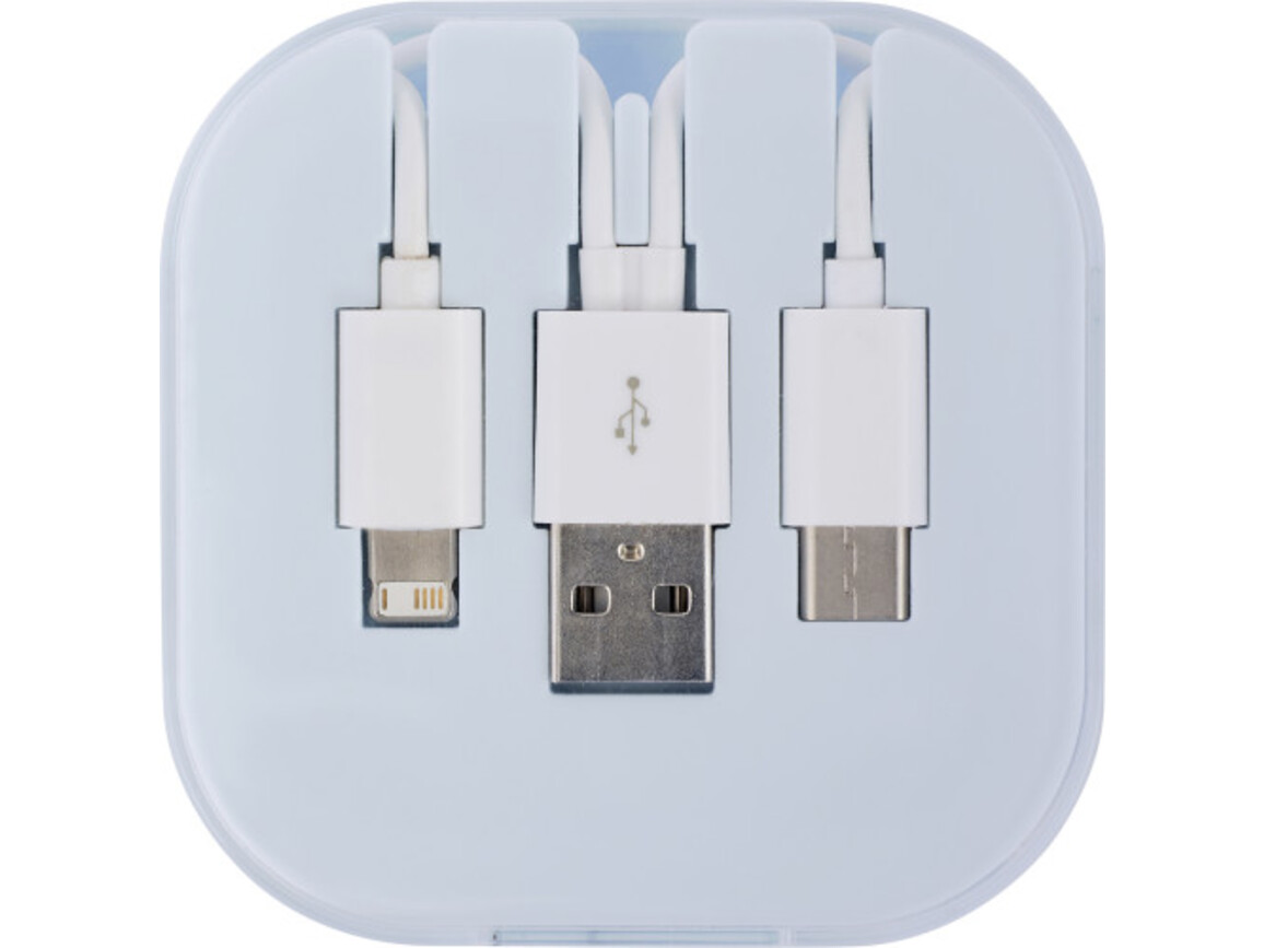USB Ladekabel-Set 4 in1 Jonas – Weiß bedrucken, Art.-Nr. 002999999_8290