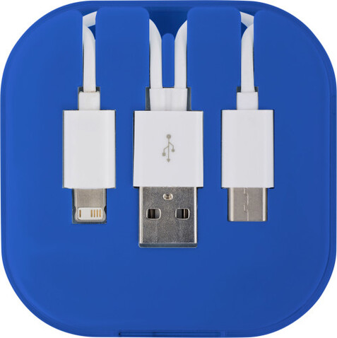 USB Ladekabel-Set 4 in1 Jonas – Kobaltblau bedrucken, Art.-Nr. 023999999_8290