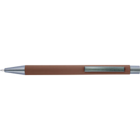 Kugelschreiber mit Softtouch-Oberfläche und Glanzgravur Emmett – Braun bedrucken, Art.-Nr. 011999999_8298