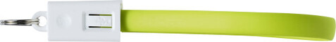 Ladekabel aus PVC mit Schlüsselbund Pierre – Limettengrün bedrucken, Art.-Nr. 019999999_8527