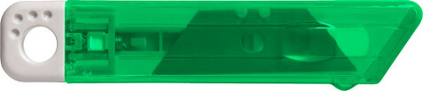 Cutter-Messer mit Federkernautomatik aus Kunststoff Griffin – Hellgrün bedrucken, Art.-Nr. 029999999_8545