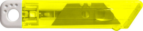 Cutter-Messer mit Federkernautomatik aus Kunststoff Griffin – Gelb bedrucken, Art.-Nr. 006999999_8545