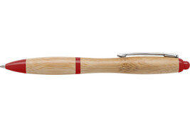 Kugelschreiber aus Bambus Hetty – Rot bedrucken, Art.-Nr. 008999999_8794