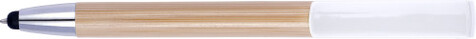Bambus Kugelschreiber mit Touchfunktion Colette – Weiß bedrucken, Art.-Nr. 002999999_8988