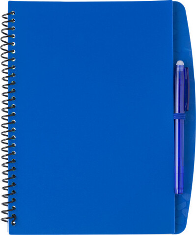Notizbuch aus Kunststoff Aaron – Kobaltblau bedrucken, Art.-Nr. 023999999_9146