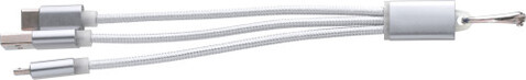 USB-Aufladekabel aus Aluminium Alvin – Silber bedrucken, Art.-Nr. 032999999_9215