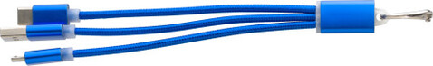 USB-Aufladekabel aus Aluminium Alvin – Kobaltblau bedrucken, Art.-Nr. 023999999_9215
