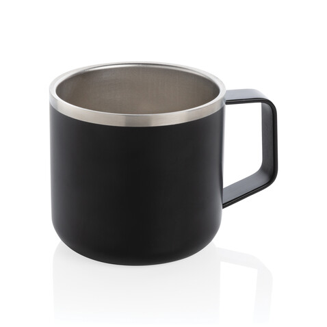 Stainless-Steel Camping-Tasse schwarz bedrucken, Art.-Nr. P432.441