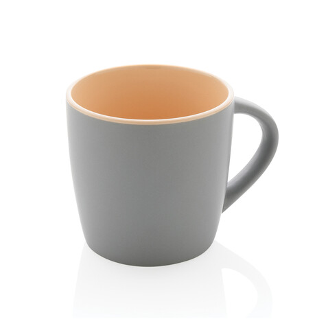 Keramiktasse innen coloriert, 300ml braun, grau bedrucken, Art.-Nr. P434.009
