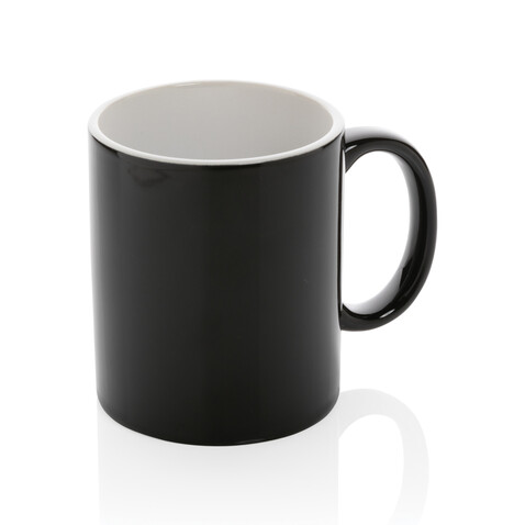 Basic Keramiktasse, 350ml schwarz bedrucken, Art.-Nr. P434.011