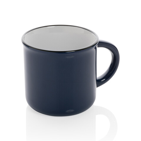Vintage Keramiktasse, 280ml navy blau bedrucken, Art.-Nr. P434.035