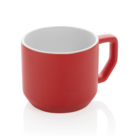 Moderne Keramiktasse, 350ml rot bedrucken, Art.-Nr. P434.044