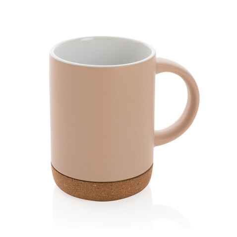Keramikbecher mit Korkboden, 280ml braun bedrucken, Art.-Nr. P434.088