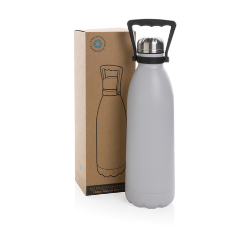Große Vakuumflasche aus RCS recyceltem Stainless-Steel 1,5L weiß bedrucken, Art.-Nr. P435.513