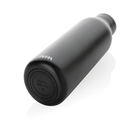 Avira Avior RCS recycelte Stainless-Steel Flasche 500ml schwarz bedrucken, Art.-Nr. P438.001