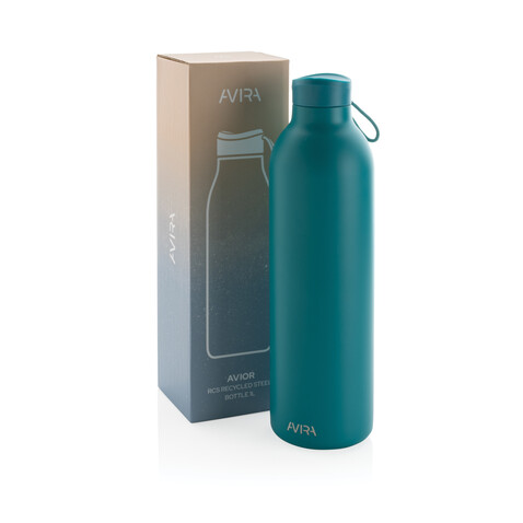 Avira Avior RCS recycelte Stainless-Steel Flasche 1L turkis bedrucken, Art.-Nr. P438.017