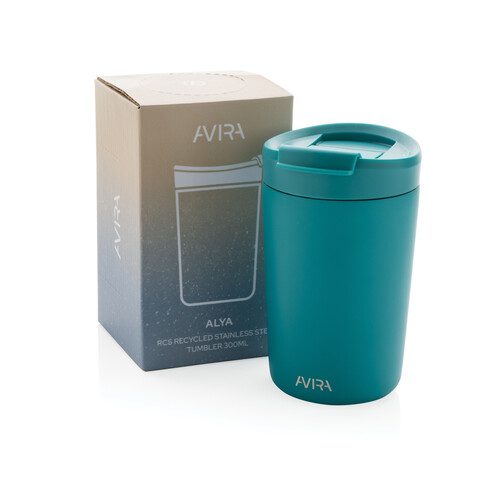 Avira Alya RCS recycelter Stainless-Steel Becher 300ml turkis bedrucken, Art.-Nr. P438.027