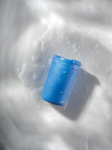 Avira Alya RCS recycelter Stainless-Steel Becher 300ml blau bedrucken, Art.-Nr. P438.025