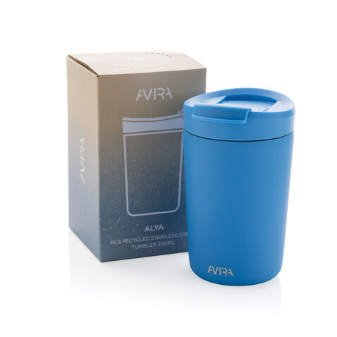 Avira Alya RCS recycelter Stainless-Steel Becher 300ml blau bedrucken, Art.-Nr. P438.025