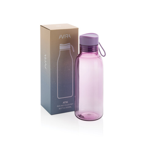 Avira Atik RCS recycelte PET-Flasche 500ml lila bedrucken, Art.-Nr. P438.039