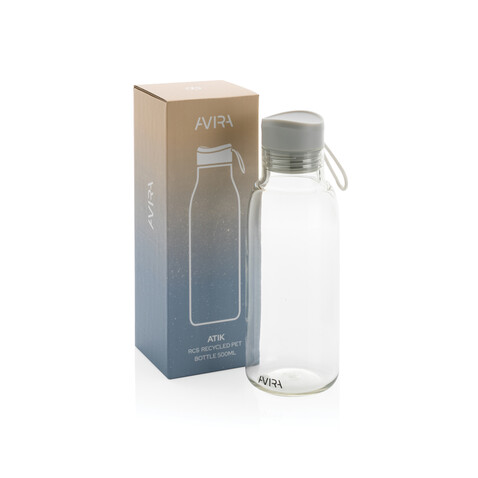 Avira Atik RCS recycelte PET-Flasche 500ml transparent bedrucken, Art.-Nr. P438.030
