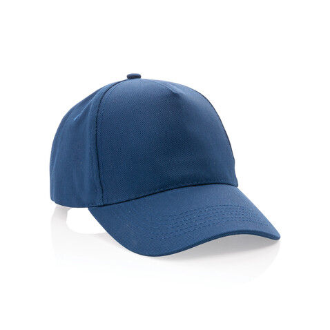 Impact 5 Panel Kappe aus 280gr rCotton mit AWARE™ Tracer navy blau bedrucken, Art.-Nr. P453.319