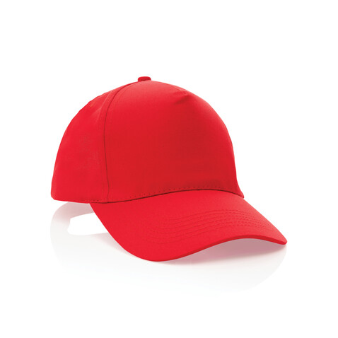 Impact 5 Panel Kappe aus 190gr rCotton mit AWARE™ Tracer rot bedrucken, Art.-Nr. P453.334