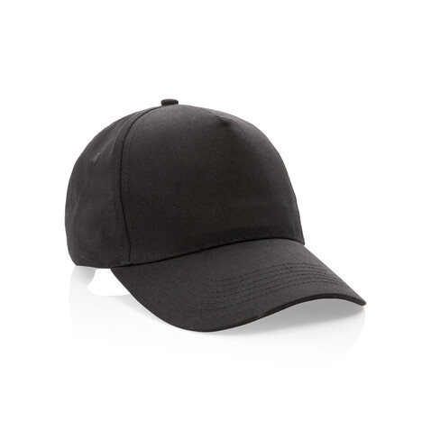 Impact 5 Panel Kappe aus 190gr rCotton mit AWARE™ Tracer schwarz bedrucken, Art.-Nr. P453.331