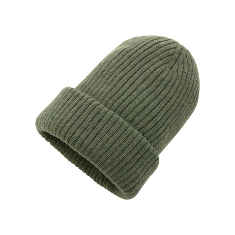 Impact AWARE™ Polylana® doppelt gestrickte Mütze grün bedrucken, Art.-Nr. P453.397