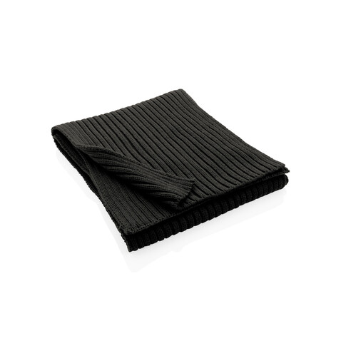 Impact AWARE™ Polylana® Strickschal 180x25cm schwarz bedrucken, Art.-Nr. P453.441