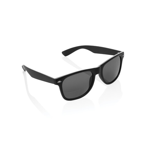 Sonnenbrille aus GRS recyceltem PC Kunststoff schwarz bedrucken, Art.-Nr. P453.961