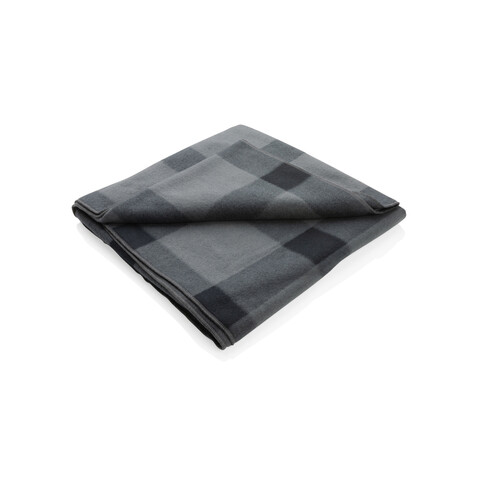 Weiche karierte Fleece-Decke anthrazit bedrucken, Art.-Nr. P459.052