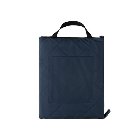 Impact Aware™ RPET faltbare, gesteppte Picknickdecke navy blau bedrucken, Art.-Nr. P459.125