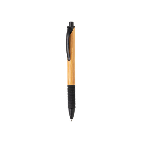 Bambus &amp; Weizenstroh Stift schwarz bedrucken, Art.-Nr. P610.531