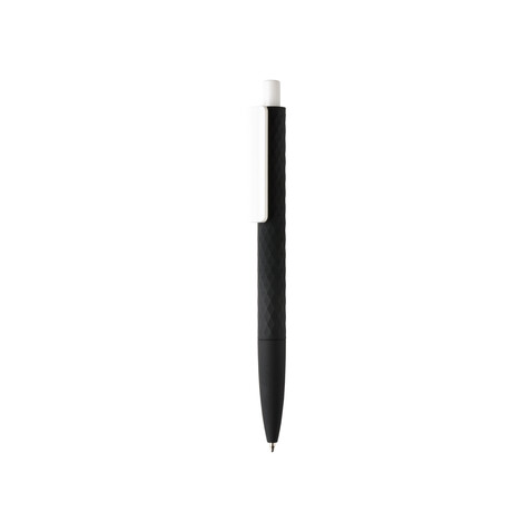 X3-Stift mit Smooth-Touch schwarz, weiß bedrucken, Art.-Nr. P610.961