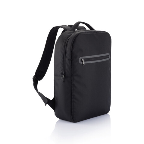 London Laptop Rucksack, PVC-frei schwarz bedrucken, Art.-Nr. P705.031