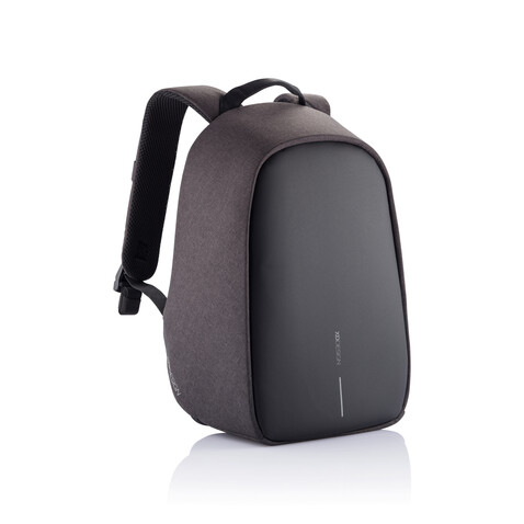 Bobby Hero Small Anti-Diebstahl-Rucksack schwarz, grau bedrucken, Art.-Nr. P705.701
