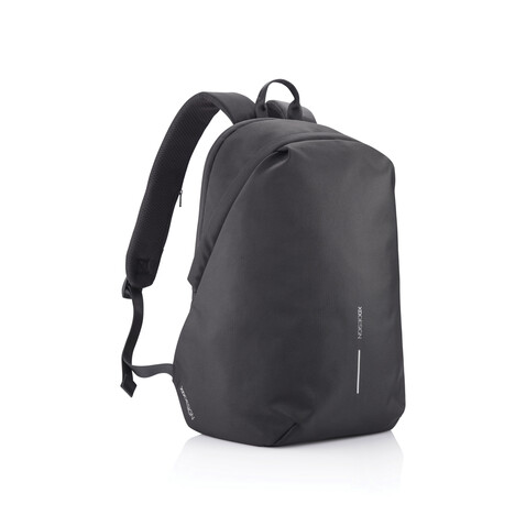 Bobby Soft, Anti-Diebstahl-Rucksack schwarz, grün bedrucken, Art.-Nr. P705.791